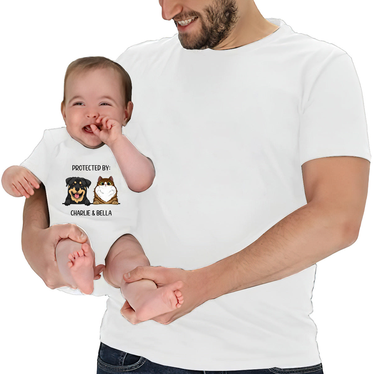 Baby beschützt durch - Personalisierter Hunde-Babybody