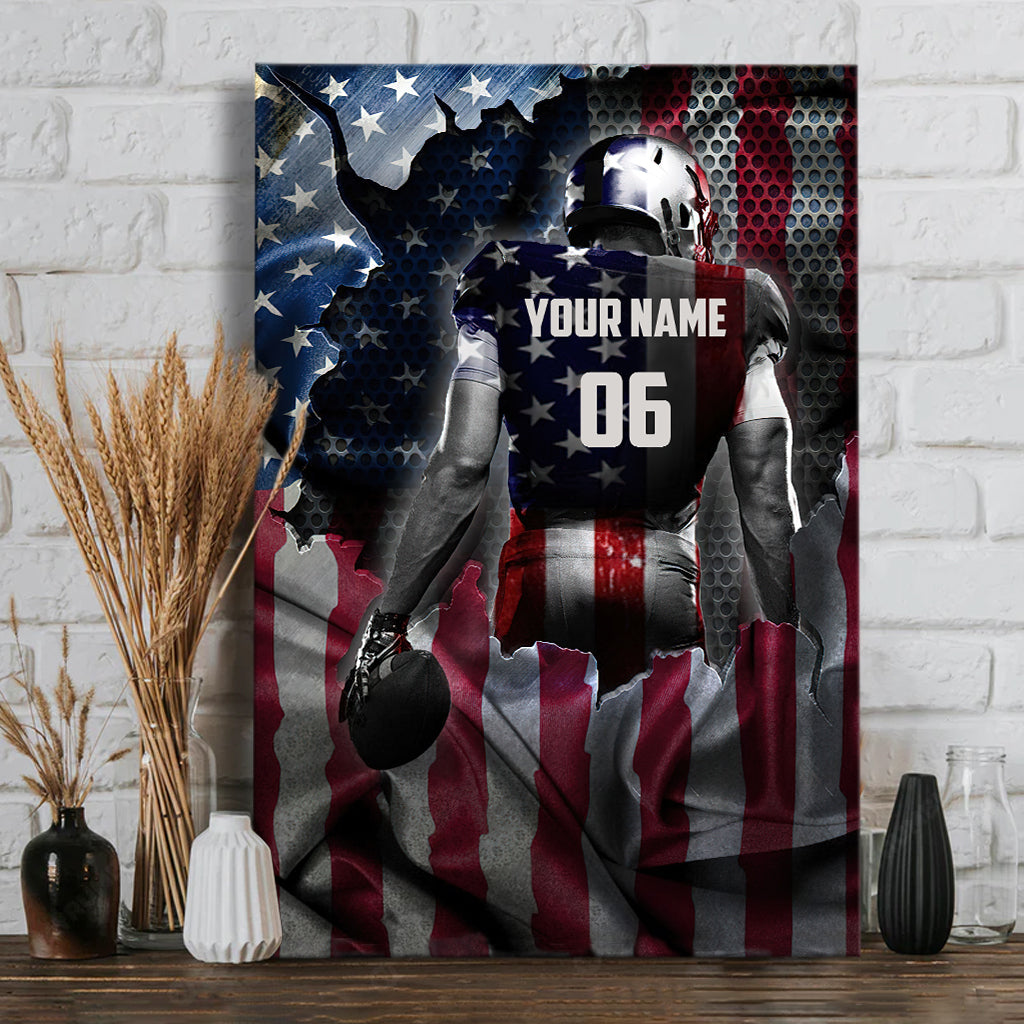 Ich liebe American Football – Personalisierte Football-Leinwand und Poster