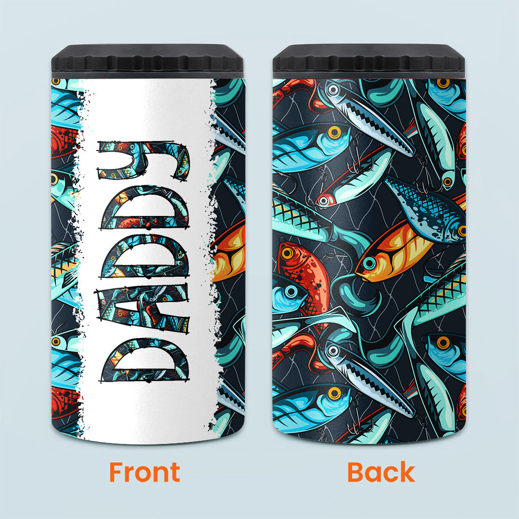 Reel Cool Dad - Fishing gift for dad, grandpa, him, husband - Personalized Can Cooler