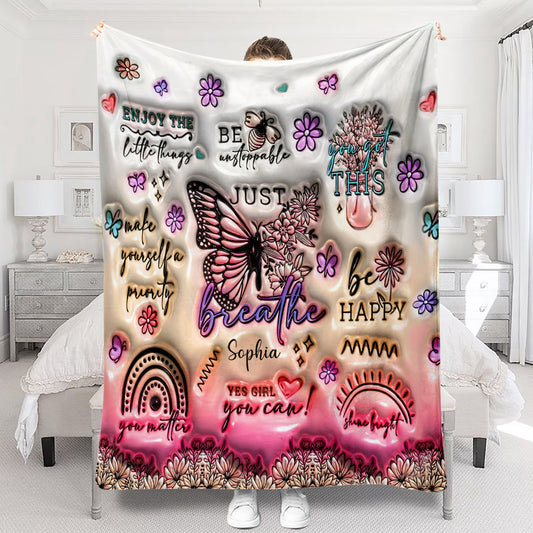 Couverture papillon personnalisée avec affirmations positives