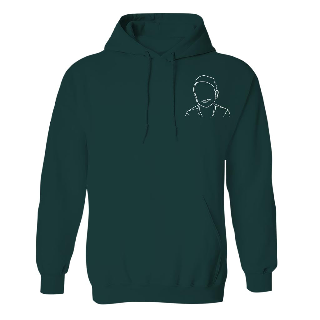 Individuelle Linienzeichnung – Personalisierter, bestickter Kinderhoodie