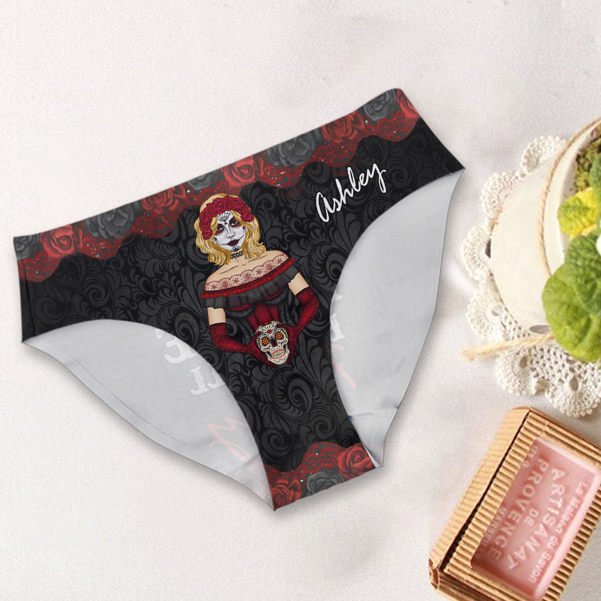 Dead Inside Dark Roses - Personalized Skull Women's Briefs