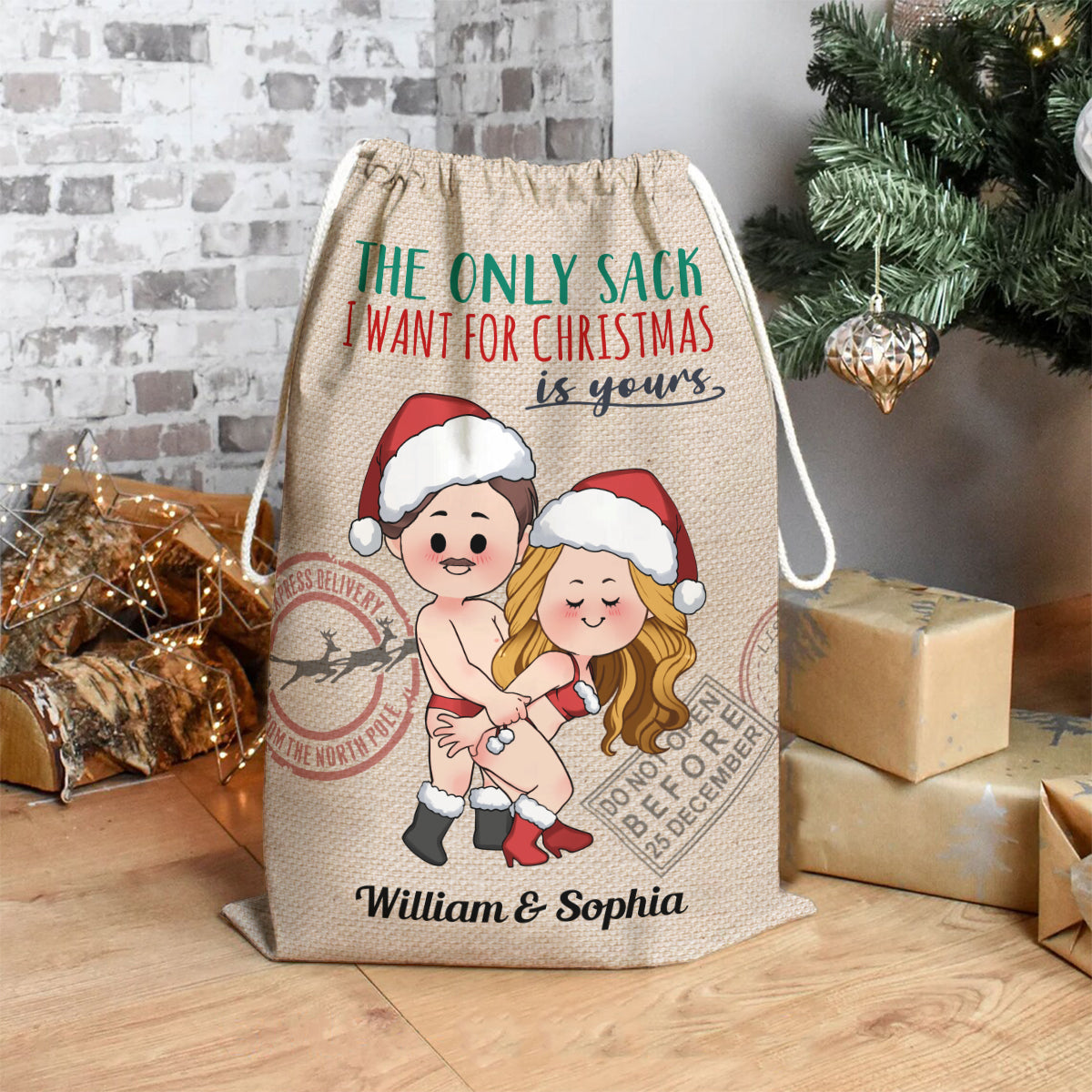 The Only Sacks I Want For Christmas - Personalized Couple Christmas Gift Bag