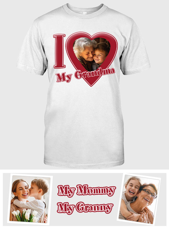 Ich liebe meine Oma/Nana/Mama... - Personalisiertes Oma-T-Shirt und Hoodie