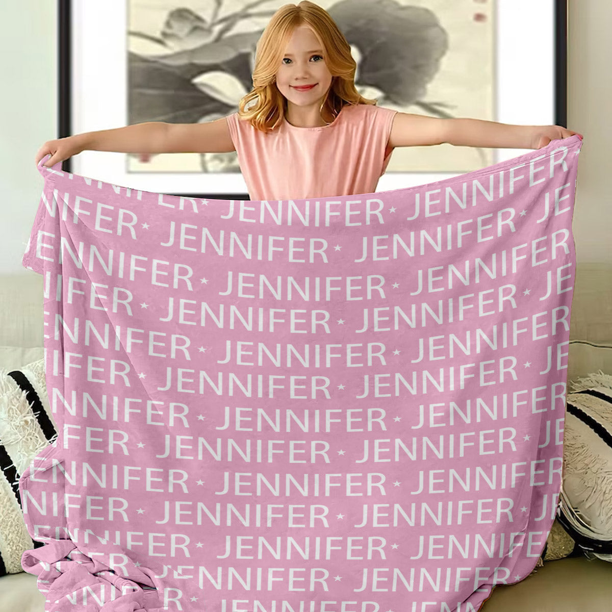 Couverture personnalisée avec nom - Cadeau pour petite-fille