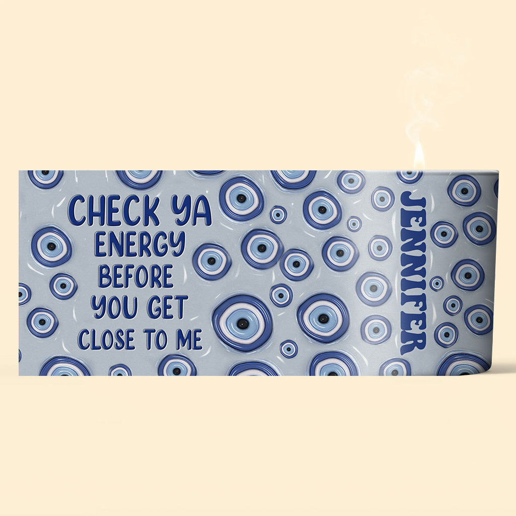 Check Ya Energy - Personalized Witch Candle With Wooden Lid