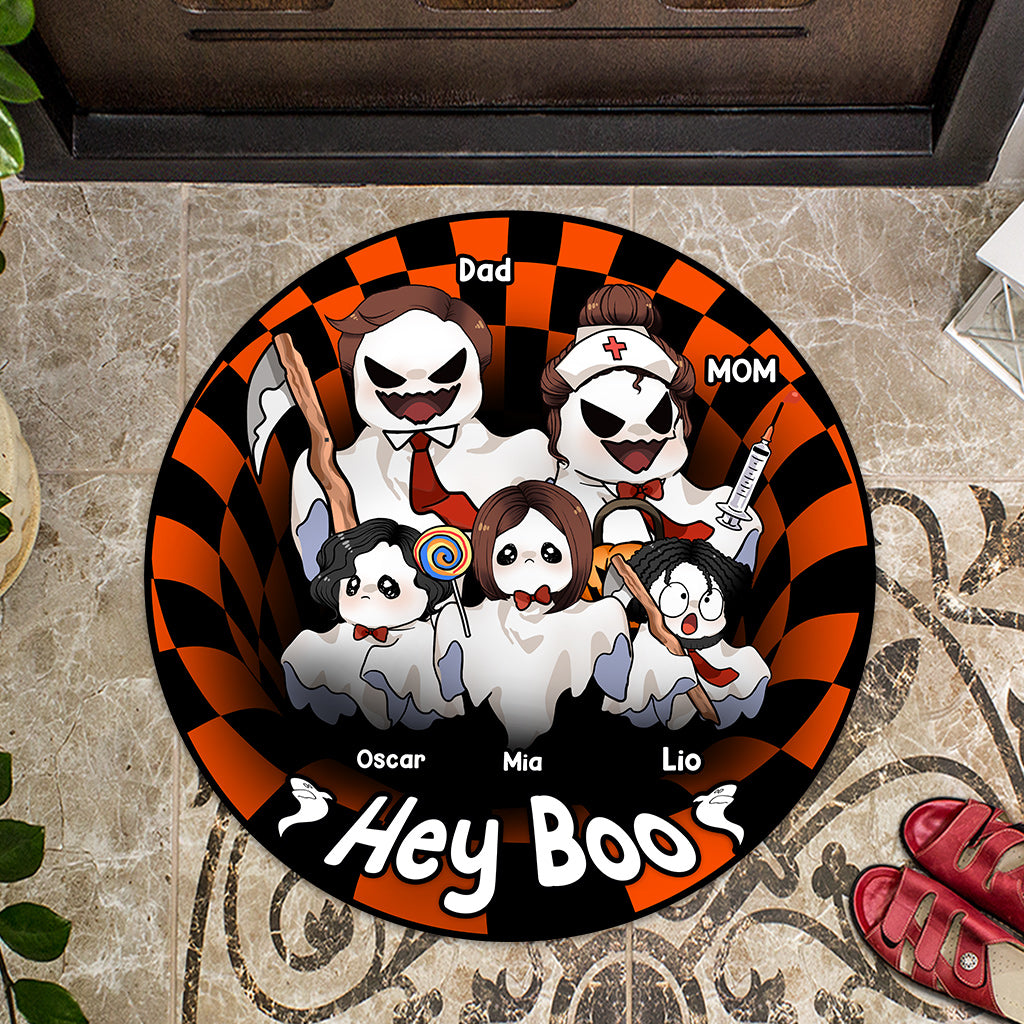 Fröhliches Halloween – Personalisierte Fußmatte in Familienform