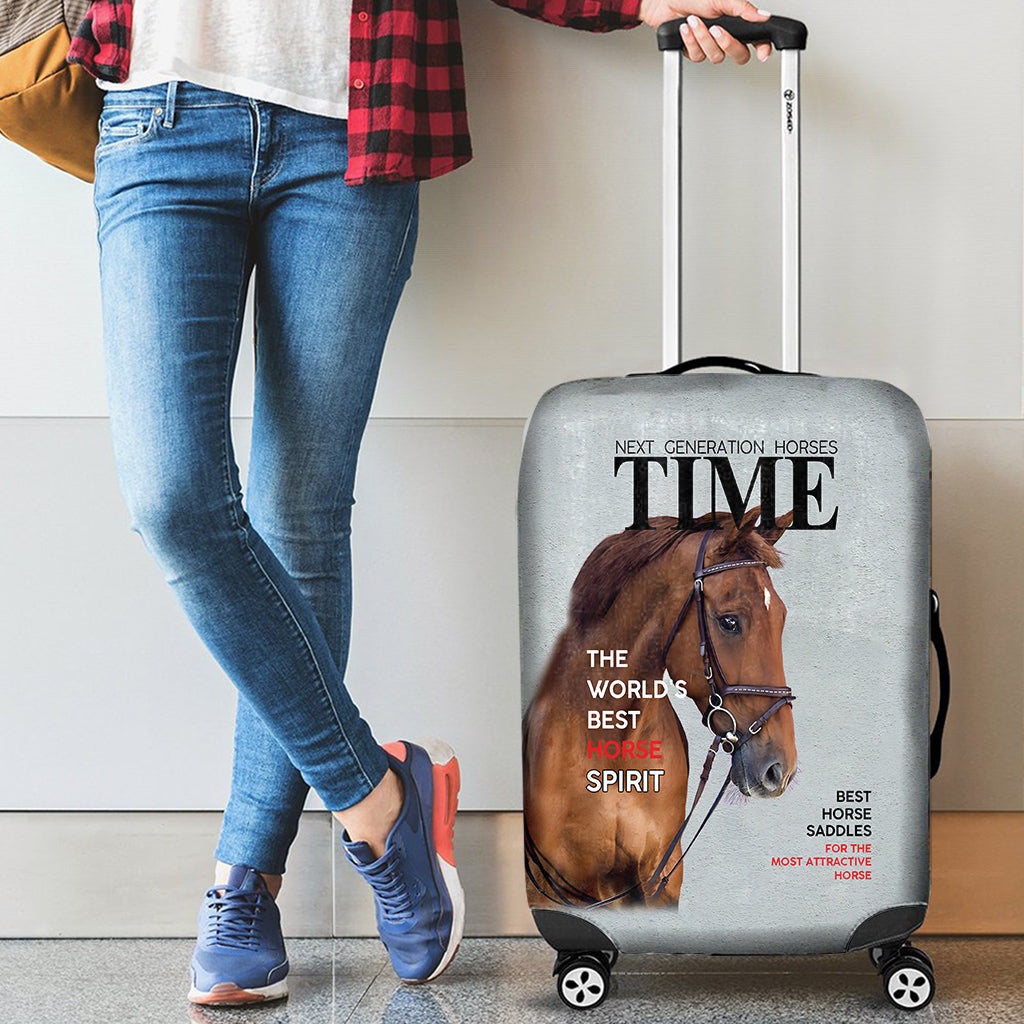 Couvertures de magazines - Housse de bagage personnalisée à motif cheval