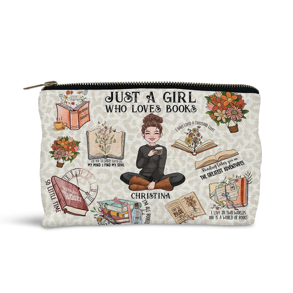 Pochette à livres personnalisée « Juste une fille qui aime les livres »