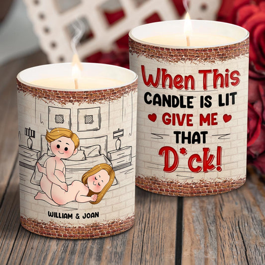 When This Candle Is Lid - Personalized Couple Candle With Wooden Lid