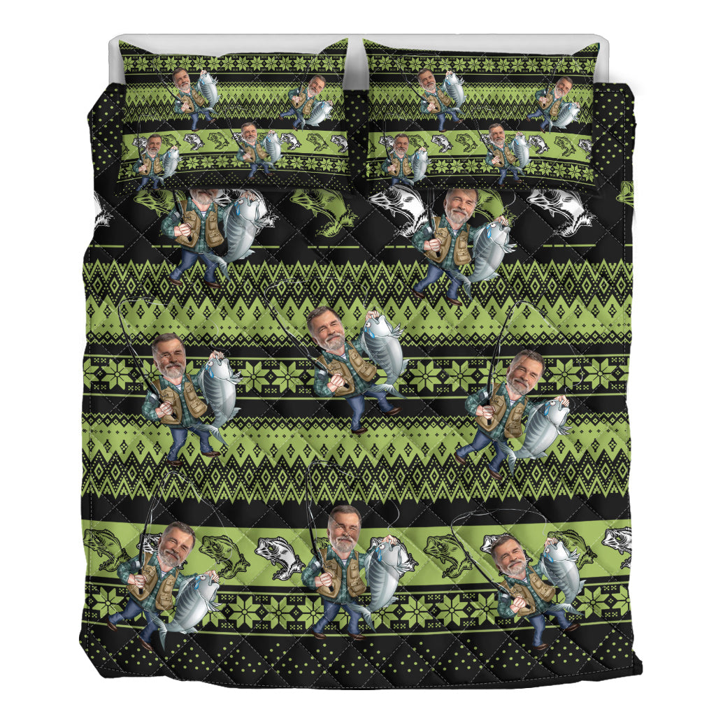 Love Fishing - Personalized Fishing Quilt Set