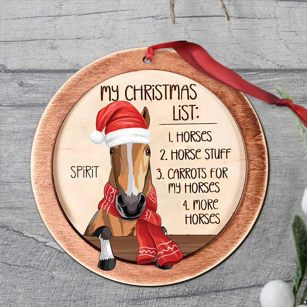 My Christmas List - Personalized Horse Ornament