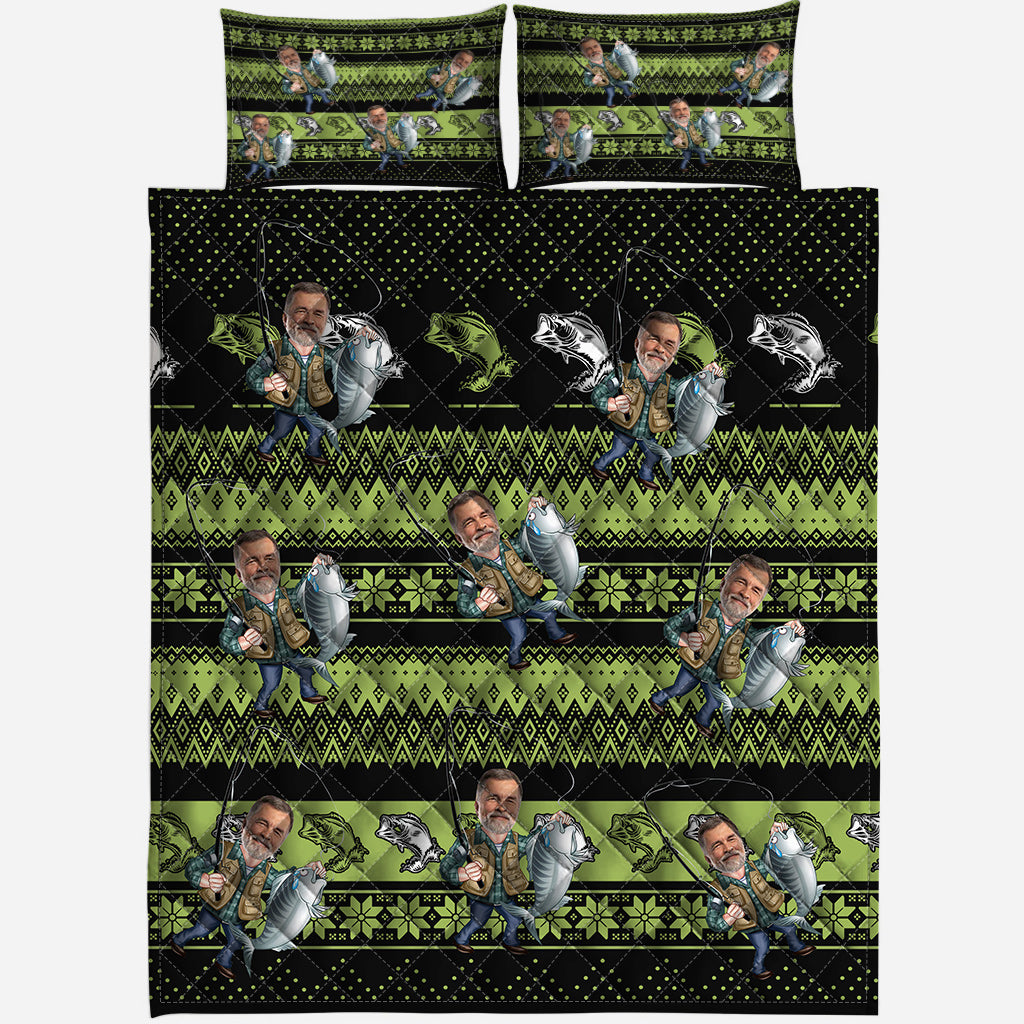 Love Fishing - Personalized Fishing Quilt Set