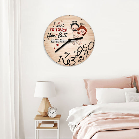 I Want To Touch - Personalized Couple Wall Clock