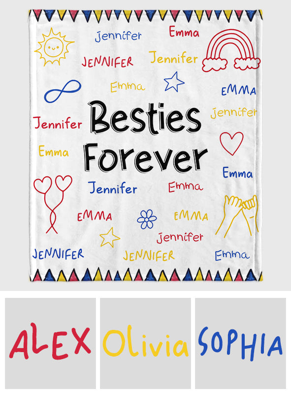 Für immer beste Freundinnen – Geschenk für Freunde – Personalisierte Decke