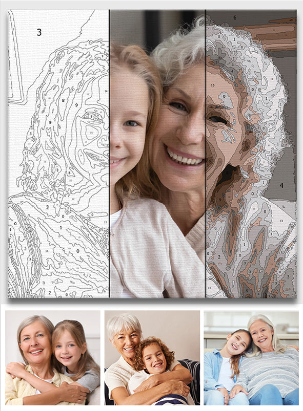 Benutzerdefiniertes Foto – Personalisiertes Malen-nach-Zahlen-Set für Oma