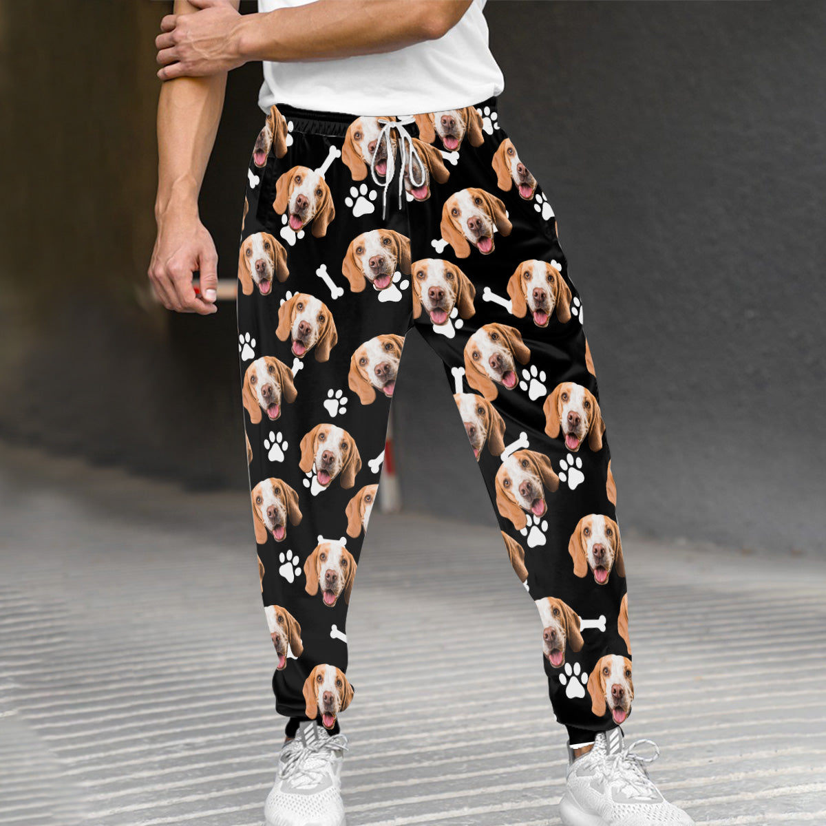 Pantalon de survêtement unisexe personnalisé avec photo d'animal de compagnie - Cadeau pour les amoureux des chiens - Pantalon de survêtement unisexe personnalisé