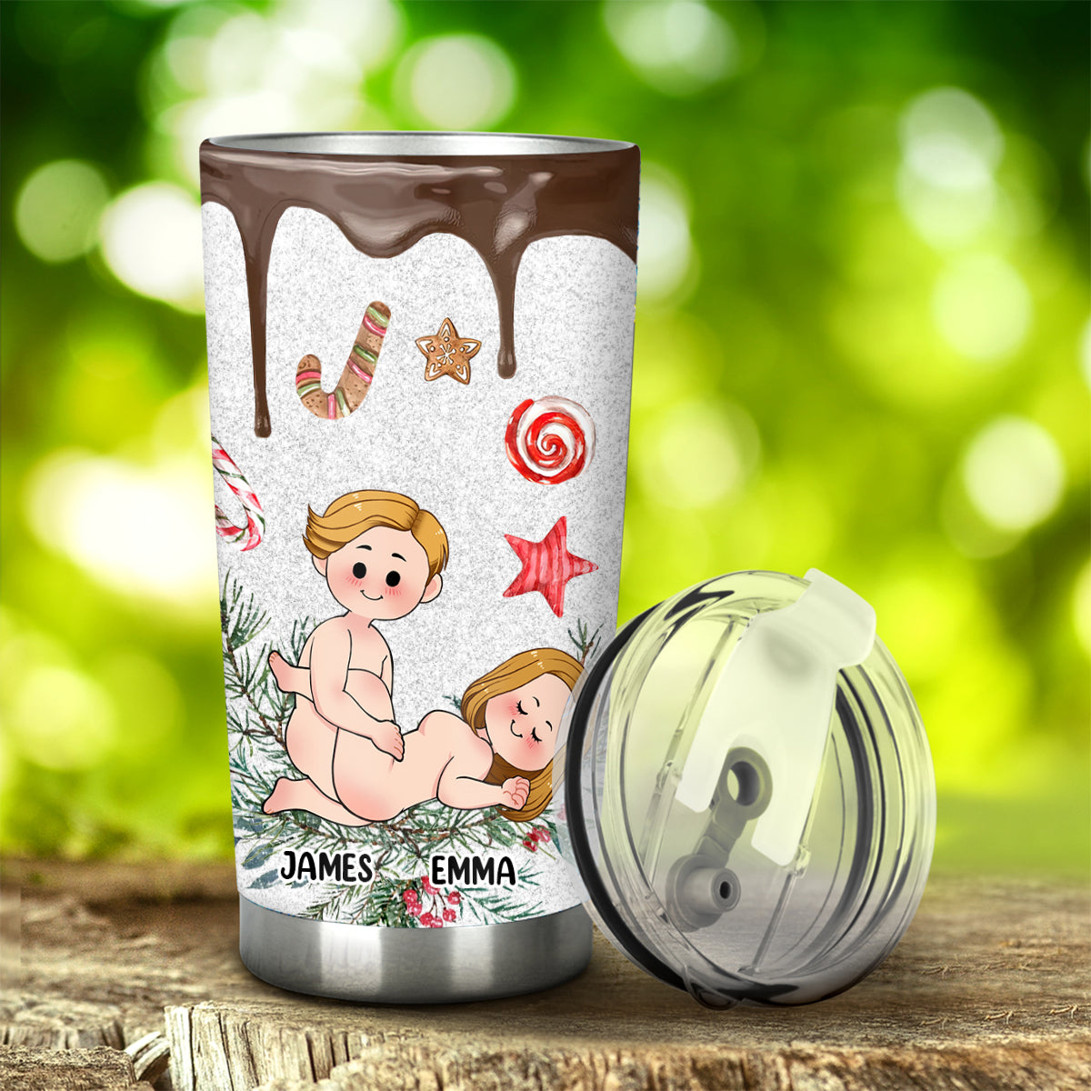 Hot Chocolate And Marshmallows - Personalized Couple Tumbler