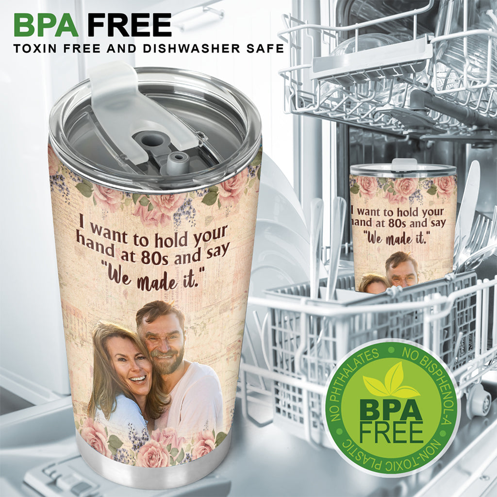 I Want To Hold Your Hand At 80s - Personalized Couple Tumbler