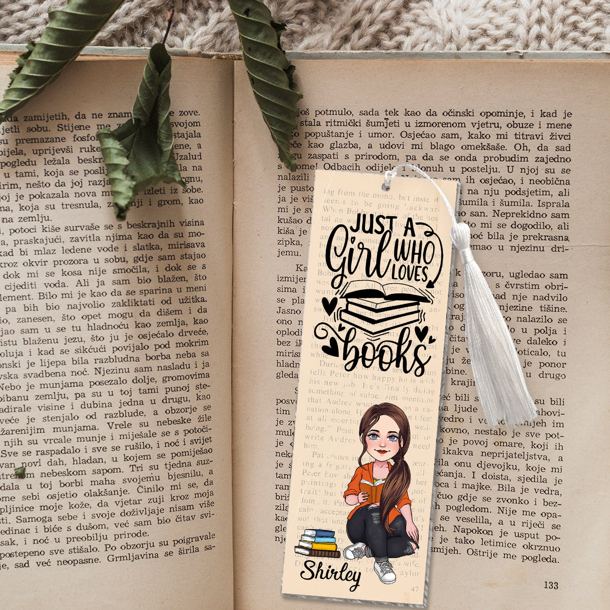 Juste une fille qui aime les livres - Marque-page personnalisé (Imprimé recto verso)