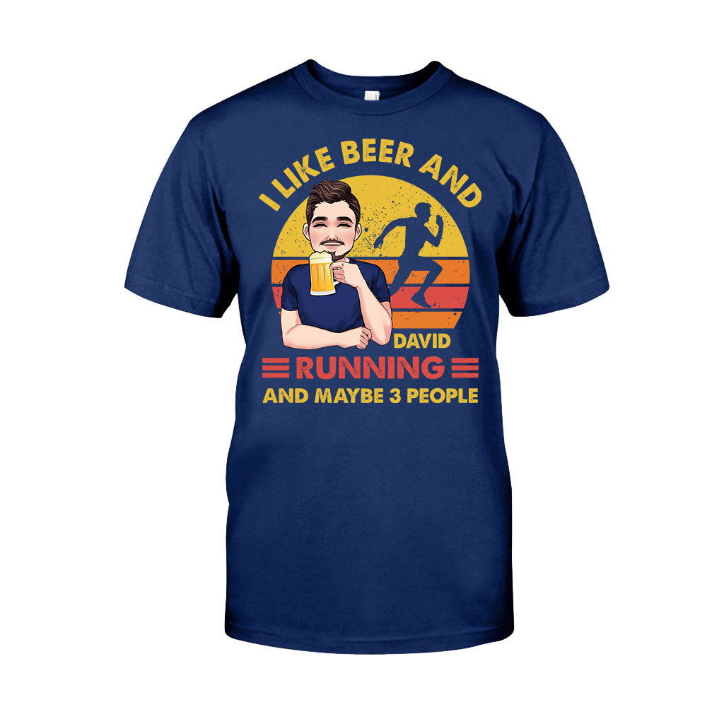 Ich mag Bier und Laufen – personalisiertes Lauf-T-Shirt und Hoodie