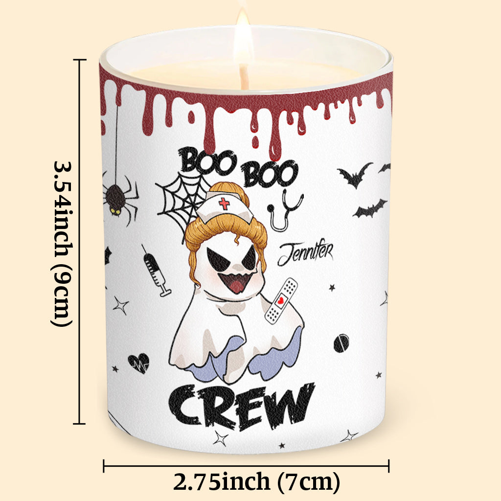 Boo Boo Crew - Personalized Nurse Candle With Wooden Lid