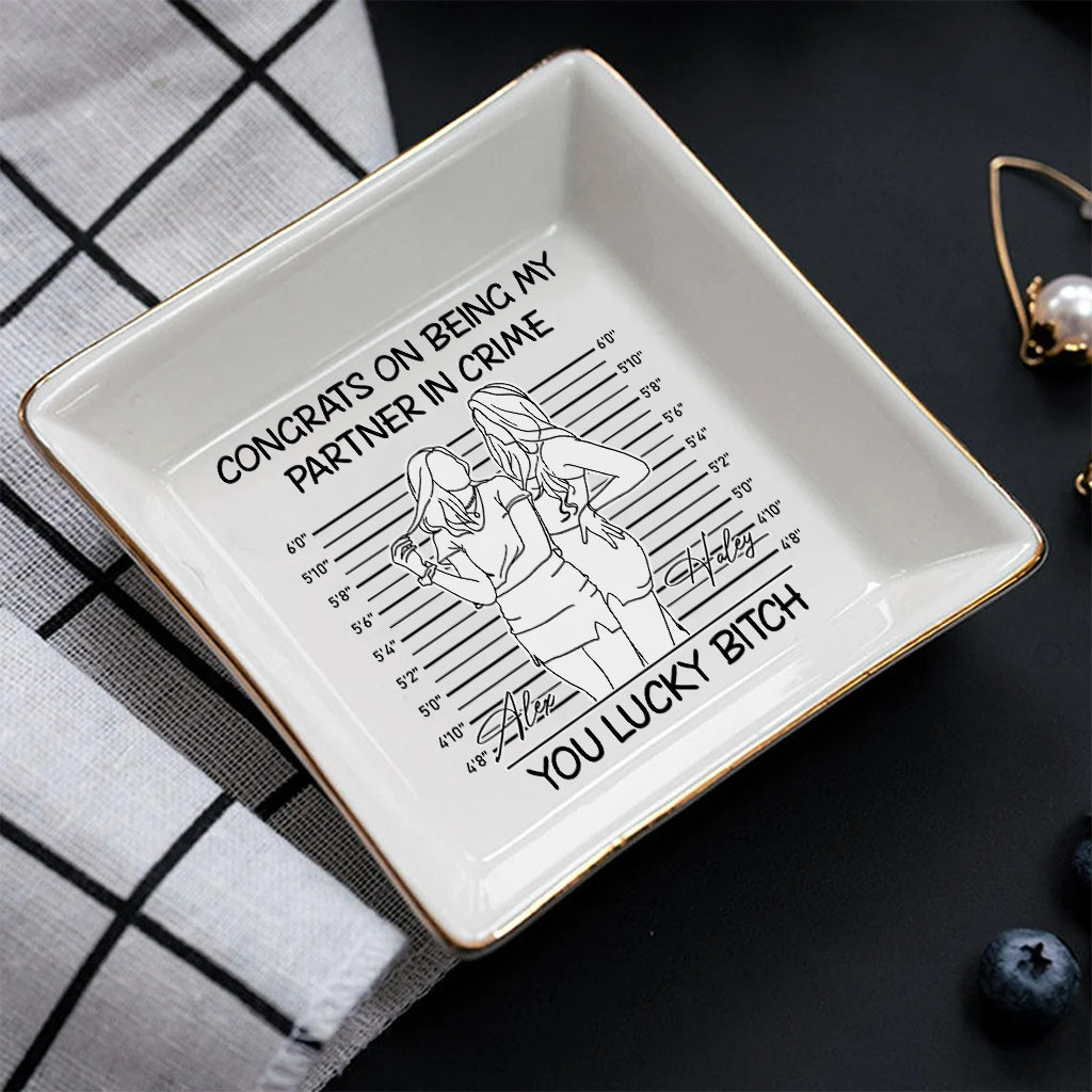 Herzlichen Glückwunsch, dass du mein Komplize bist! – Geschenk für eine Freundin – Personalisierte Schmuckschale