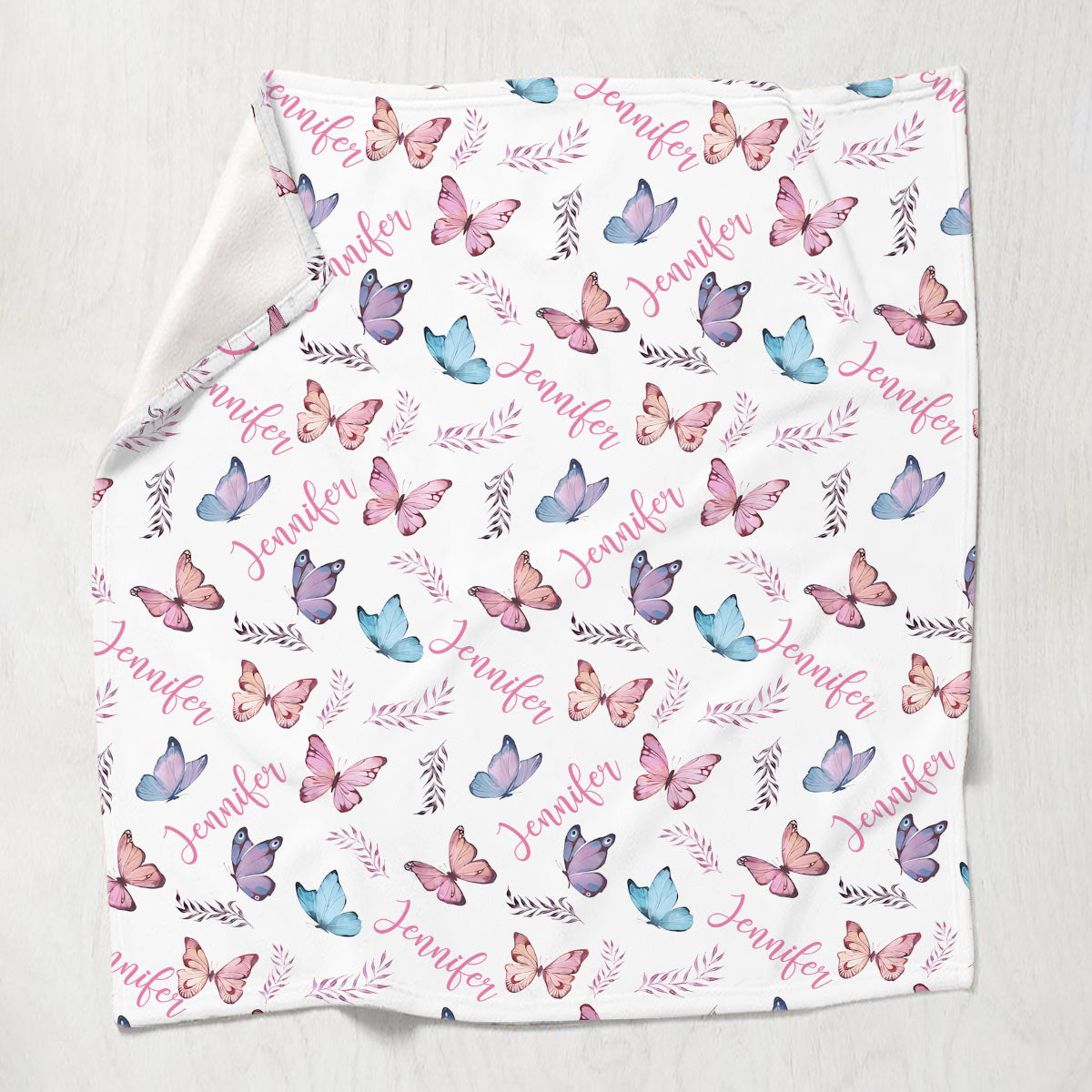 Butterfly Custom Name - Personalized Daughter Blanket