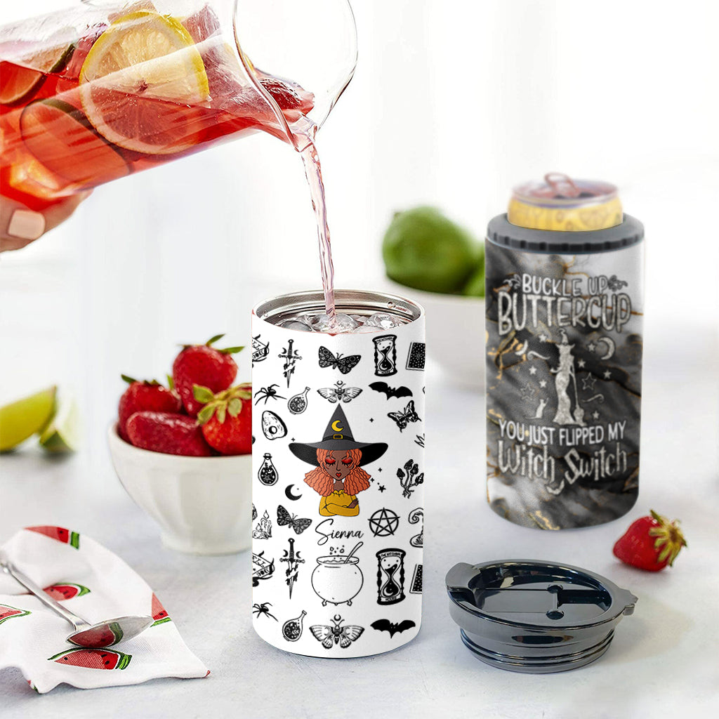 Buckle Up Buttercup - Personalized Witch Can Cooler