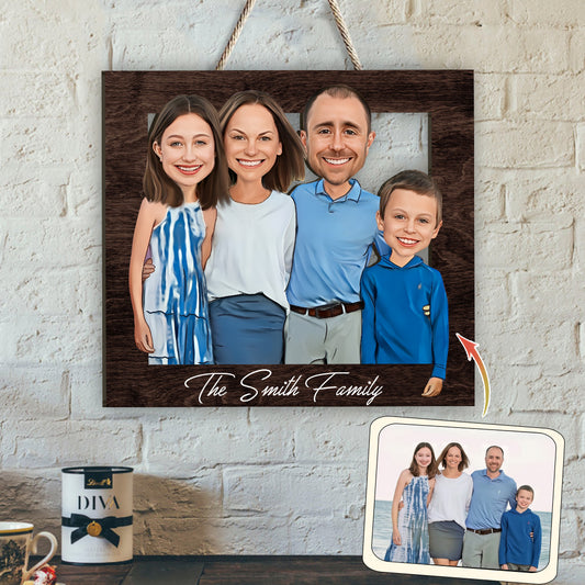 Our Family - Personalized Family Custom Shaped Wood Sign
