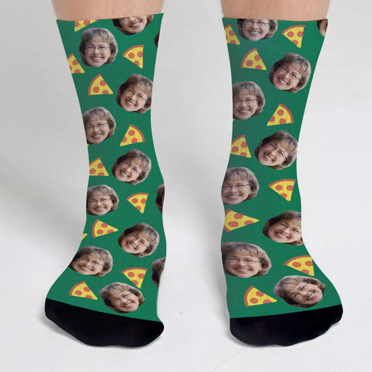Chaussettes personnalisées à motif d'icônes amusantes pour grand-mère