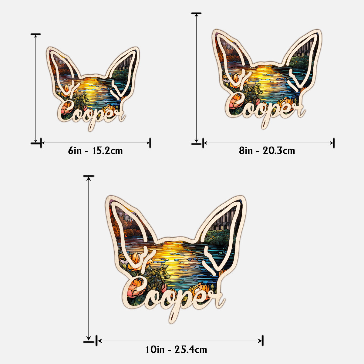 Hundeohren – Geschenk für Hundeliebhaber – Personalisiertes zweilagiges Holzschild / Holzplakette