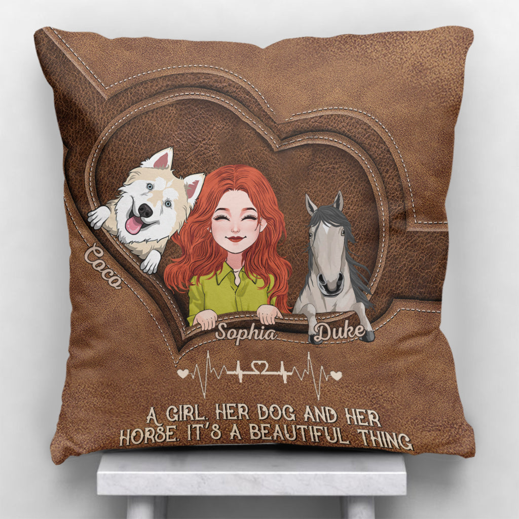 Quel bel objet ! - Coussin décoratif personnalisé à motif cheval