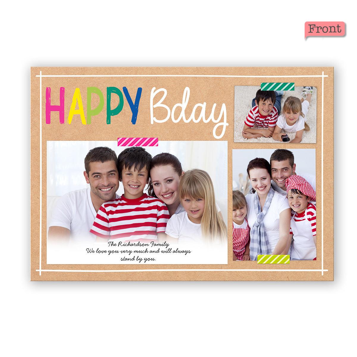 Thank You / Happy bday / Love you  - Personalized Greeting Card
