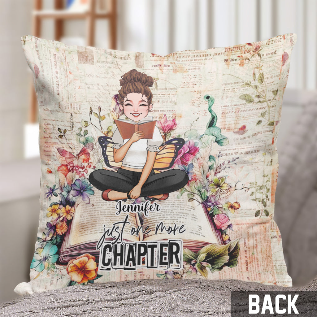 Juste un chapitre de plus - Coussin décoratif personnalisé en forme de livre