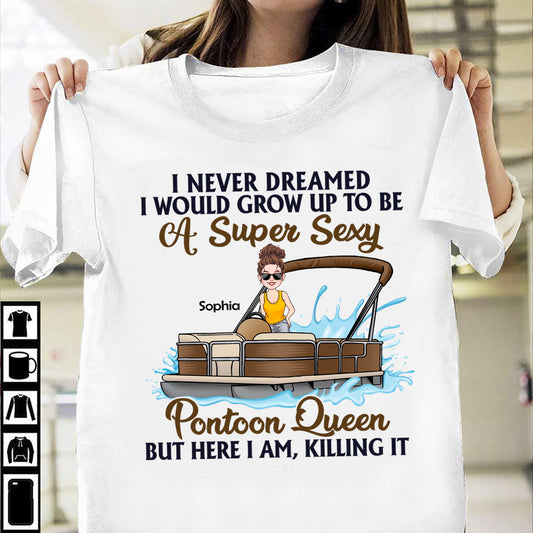 Pontoon Queen – Personalisiertes Pontoon-T-Shirt & Hoodie