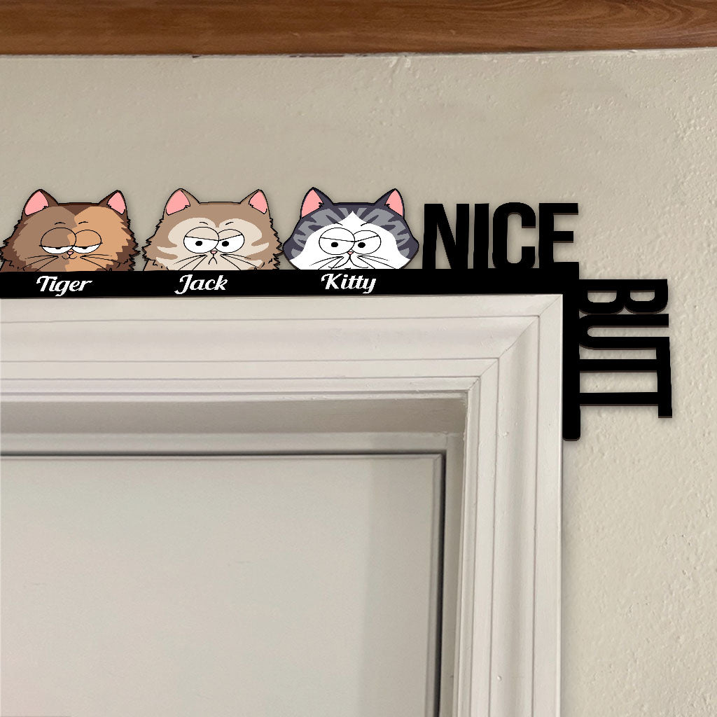 Joli derrière - Décoration personnalisée pour cadre de porte pour chat