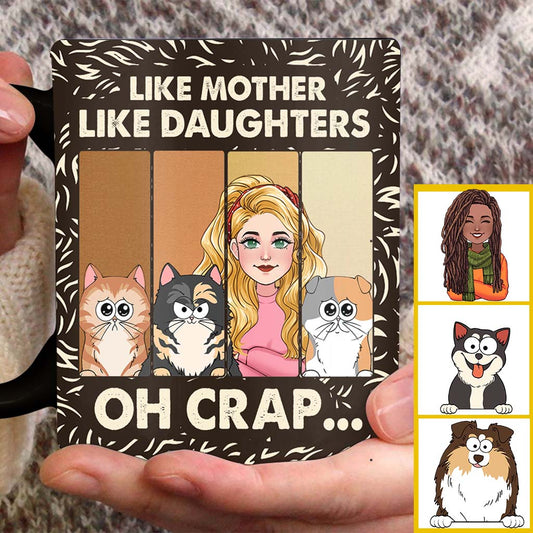 Tel père, telle fille, tel fils. Amoureux des chats et des chiens - Mug personnalisé pour les amoureux des animaux
