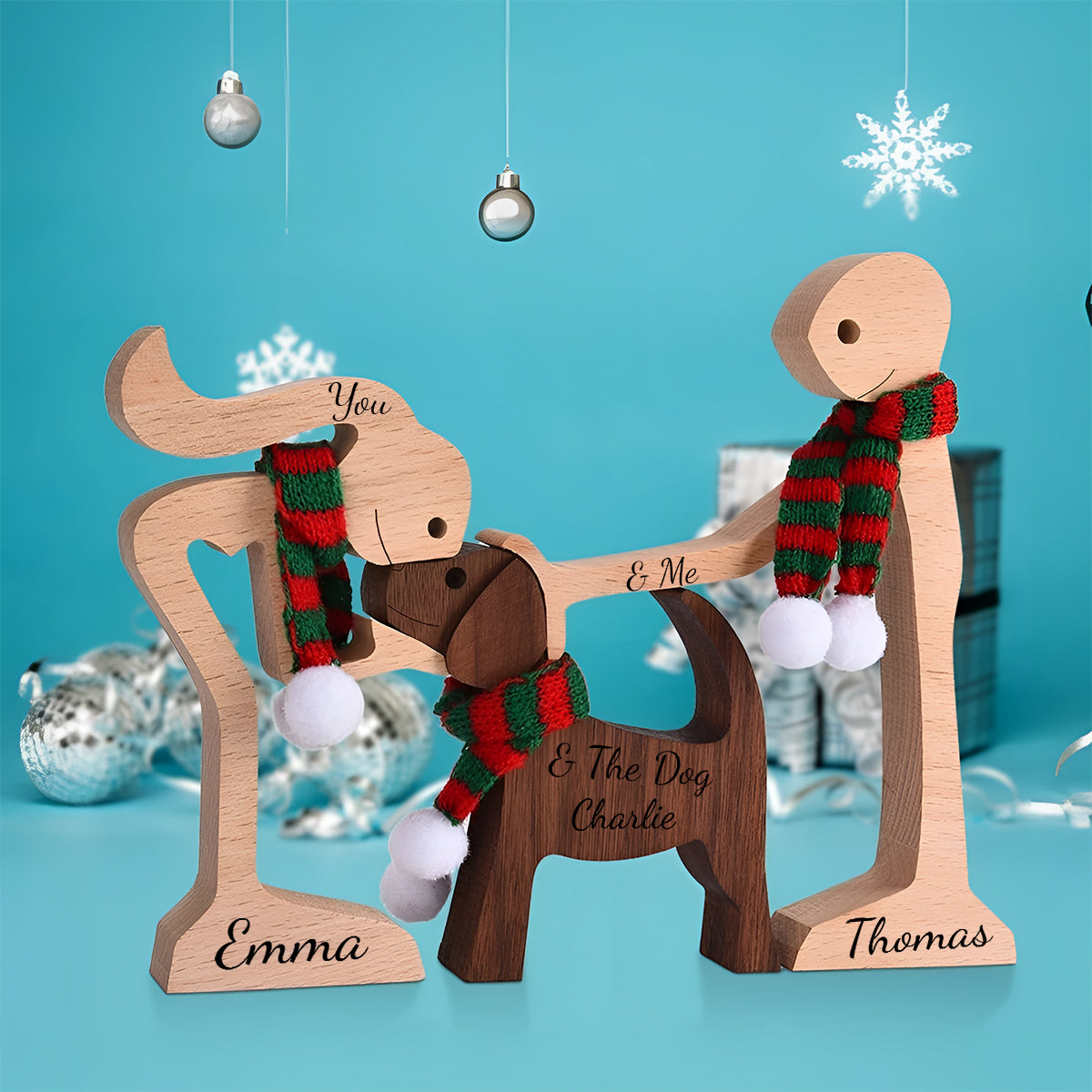 Vous, moi et le chien - Figurines décoratives personnalisées pour couples