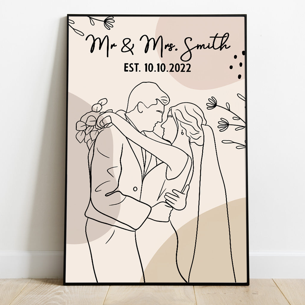 Wedding Aniversary - Personalized Husband And Wife Canvas And Poster