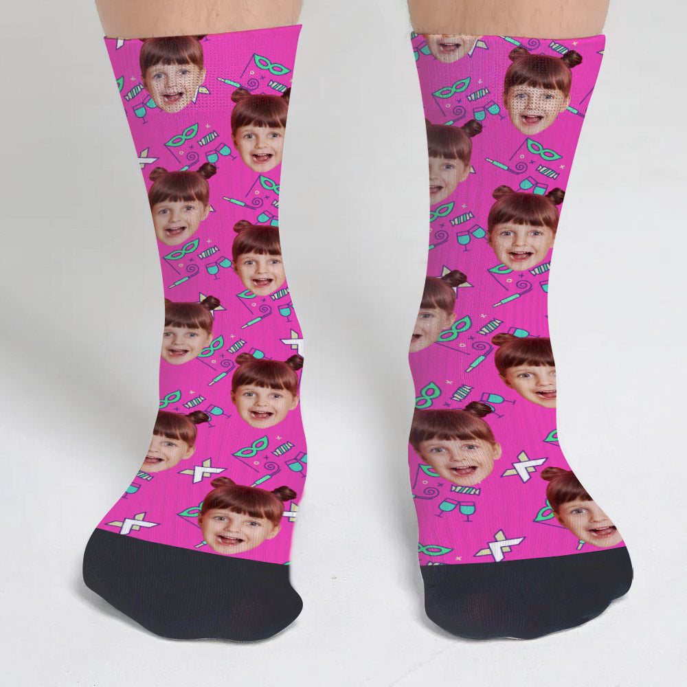 Chaussettes personnalisées pour enfants - Motifs de fête personnalisés
