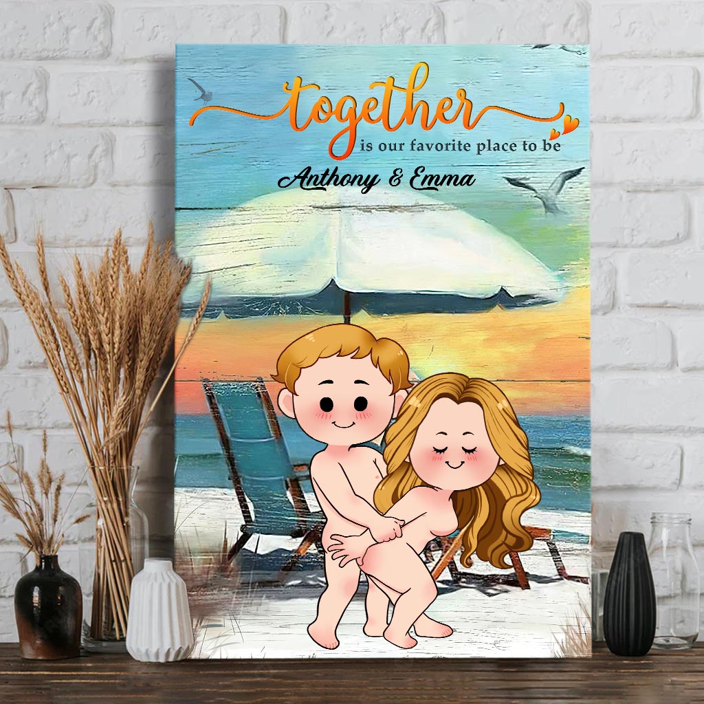 Together Is Our Favorite Place To Be - Personalized Couple Canvas And Poster