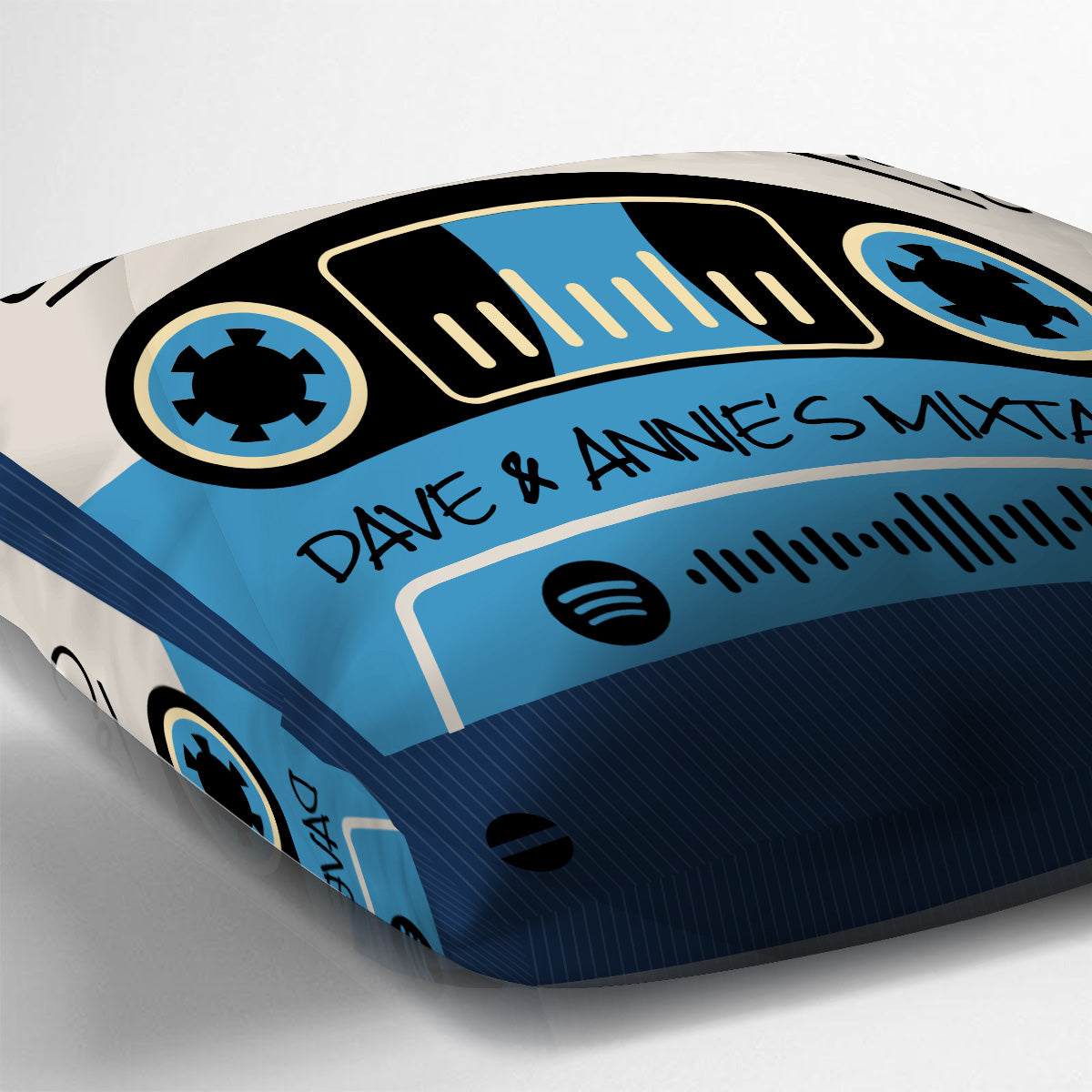 Any Name's Mixtape With Scannable QR Code & Many Background Colors - Personalized Couple Throw Pillow