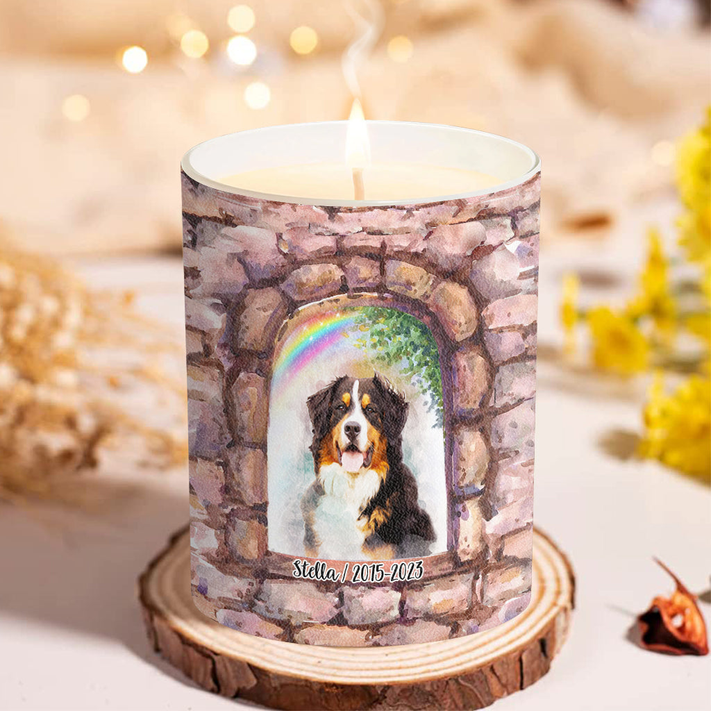 Plus à mes côtés - Bougie personnalisée pour chien avec couvercle en bois