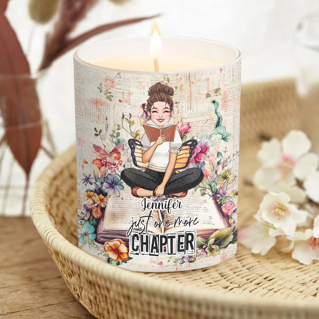 Juste un chapitre de plus - Bougie personnalisée en forme de livre avec couvercle en bois