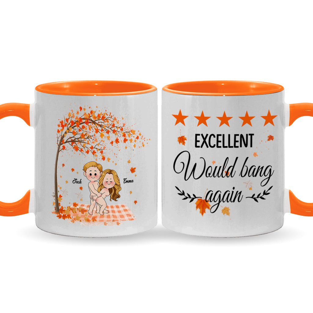 Excellent Would Bang Again - Personalized Couple Accent Mug