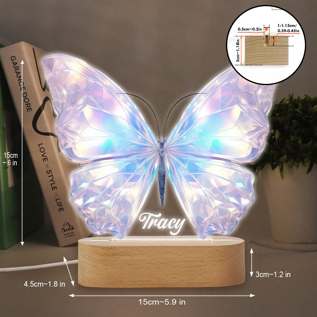 Wunderschöner Schmetterling – Personalisierte, schmetterlingsförmige Leuchtplatte
