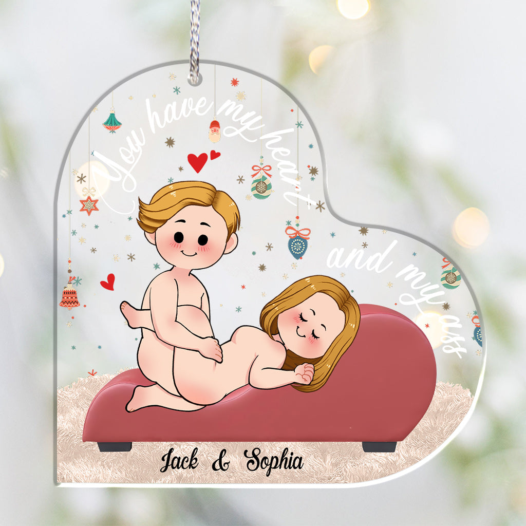 Thanks For All The Orgasms - Personalized Couple Transparent Ornament