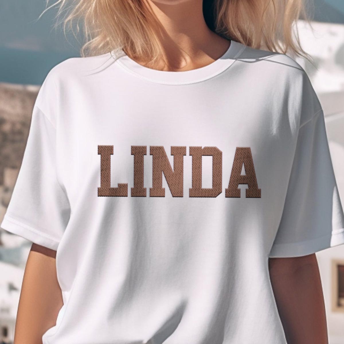 T-shirt brodé personnalisé avec nom - Bestie