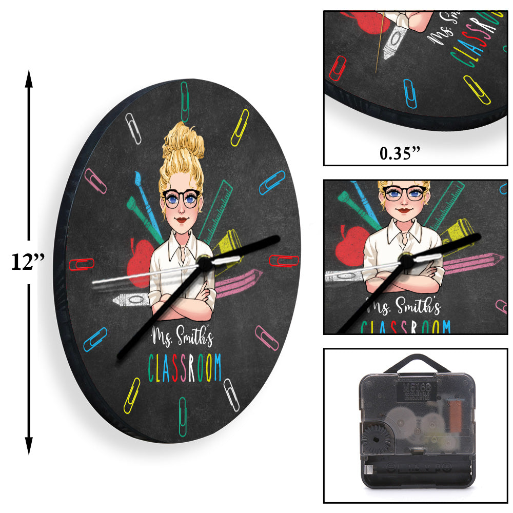 Lehrerzimmer – Personalisierte Wanduhr für Lehrer